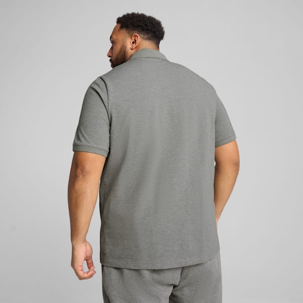 Camiseta tipo polo Essentials de piqué para hombre, Medium Gray Heather, extralarge